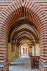 Germany, Mecklenburg-Vorpommern, Stralsund. Rathaus, city hall archways, UNESCO Site. Art Print